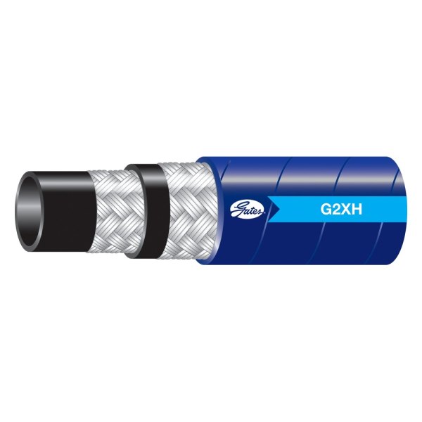 Gates® - G2XH™ XTREME™ 1" x 50' Synthetic Rubber Blue 2-Wire Braid Heat Hydraulic Hose
