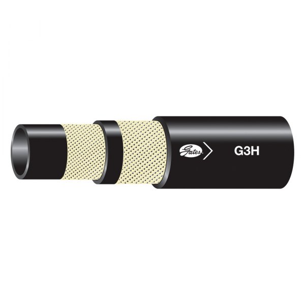 Gates® - G3H™ 1/4" x 25' Nitrile Black High Temperature 2-Fiber Braid Hose