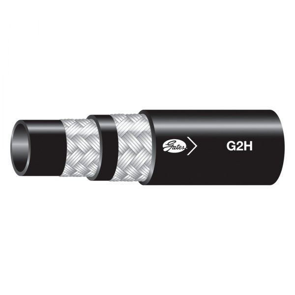 Gates® - G2H™ 1-1/4" x 50' Nitrile Black High-Temp 2-Wire Braid Hose