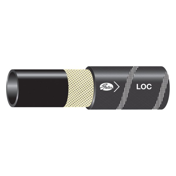 Gates® - LOC™ 3/8" x 50' Nitrile Black 1-Fiber Braid Lock-On Hose