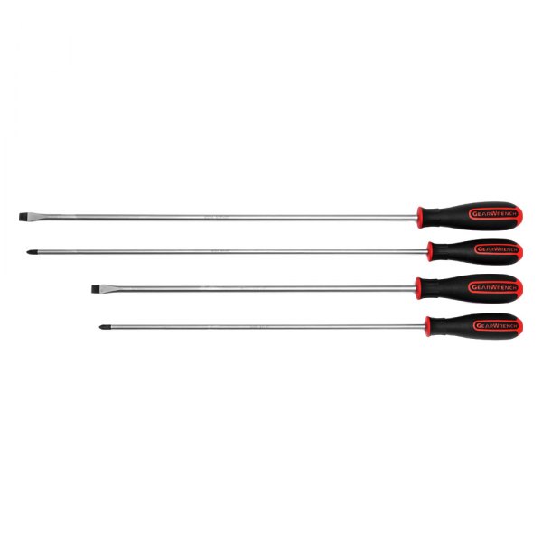 GearWrench® - 4-piece Multi Material Handle Long Phillips/Slotted Mixed Screwdriver Set