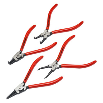 GearWrench® - 4-piece 90° Straight & Bent 0.070" Fixed Tips Internal/External Spring Loaded Snap Ring Pliers Set