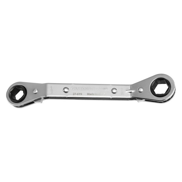 GearWrench® - 3/8" x 7/16" 6-Point Angled Head Reversible Ratcheting Chrome Double Box End Wrench