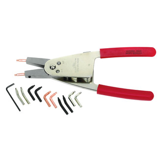 GearWrench® - 13-piece 15°/90° Bent 0.090" to 0.108" Replaceable Tips Internal/External Spring Loaded Locking Ratcheting Snap Ring Pliers Kit
