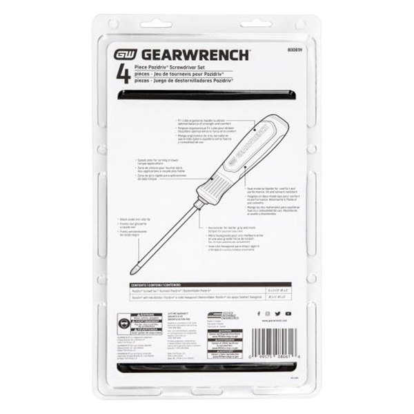 GearWrench® 80061H - 4-piece PZ0 to PZ3 Multi Material Handle