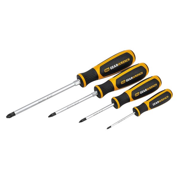GearWrench® - 4-piece PZ0 to PZ3 Multi Material Handle Bolstered Pozidriv Screwdriver Set