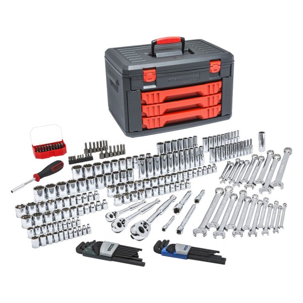 GearWrench® - 219-piece SAE/Metric Mechanics Tool Set in 3-Drawer Storage Box