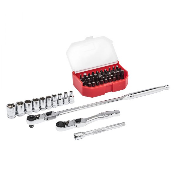 GearWrench® - 1/4" Drive 6-Point Metric Ratchet and Socket Set, 45 Pieces