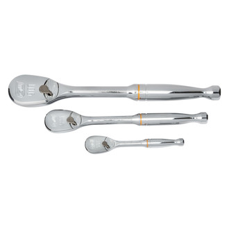 GearWrench® - Mixed Drive Size Drive 90 Teeth Flat Metal Grip Ratchet Set 3 Pieces
