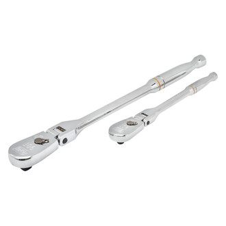 GearWrench® - Mixed Drive Size Drive 90 Teeth Flexible Head Flat Metal Grip Ratchet Set 2 Pieces