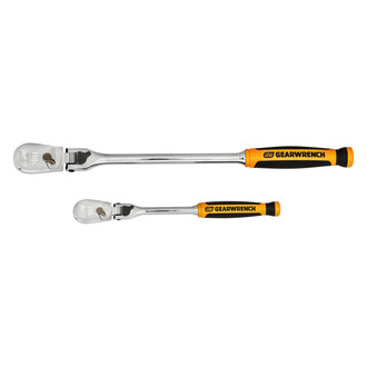 GearWrench® - Mixed Drive Size Drive Flexible Head 90 Teeth Cushion-Grip Ratchet Set 2 Pieces