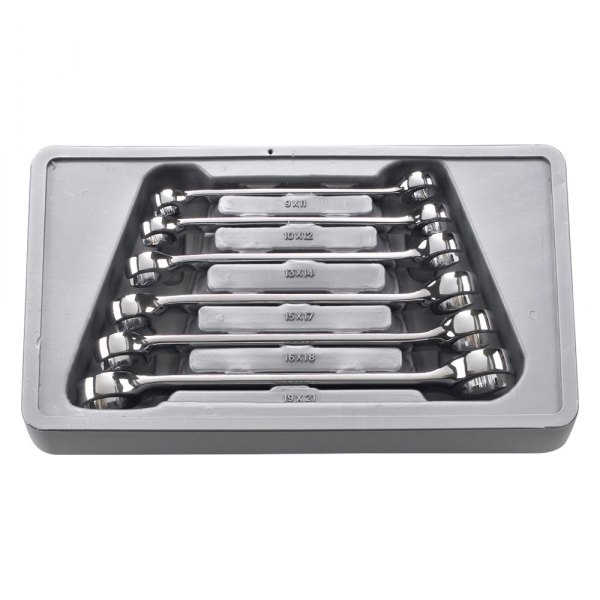 GearWrench® - 6-piece 9 to 21 mm 6-Point Chrome Angled Double End Flare Nut Wrench Set