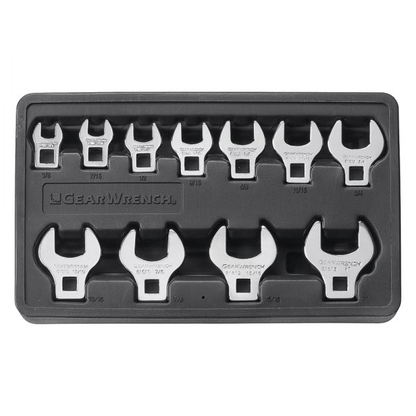 GearWrench® - 11-piece 3/8" Drive 3/8" to 15/16" Chrome Open End Crowfoot Wrench Set