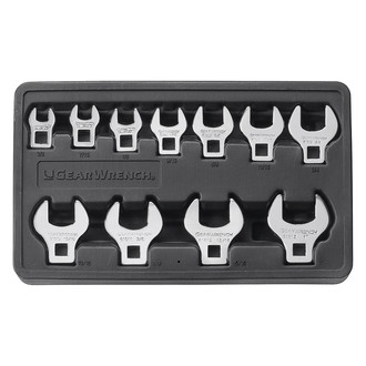 GearWrench® - 10-piece 3/8" Drive 10 to 19 mm Chrome Open End Crowfoot Wrench Set
