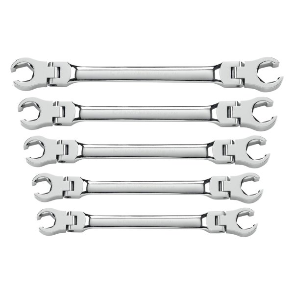 GearWrench® - 5-piece 1/4" to 7/8" 6-Point Chrome Flexible Double End Flare Nut Wrench Set