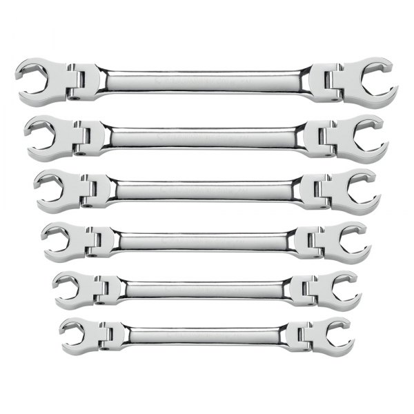 GearWrench® - 6-piece 9 to 21 mm 6-Point Chrome Flexible Double End Flare Nut Wrench Set