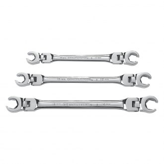 Details about   GEARDRIVE Flare Nut Wrench Set Chrome FREE SHIP Metric 3-piece 10-17mm 