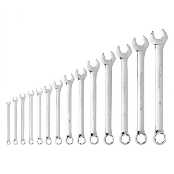GearWrench® - 14-piece 1/4" to 1" 6-Point Angled Head Mirror Polished Combination Wrench Set