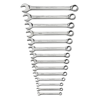 GearWrench® - 14-piece 6 to 19 mm 6-Point Angled Head Mirror Polished Combination Wrench Set