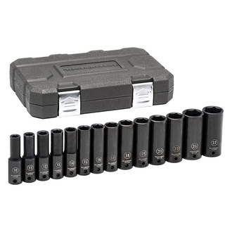 GearWrench® - 1/2" Drive Metric 6-Point Deep Impact Socket Set (14 Pieces)
