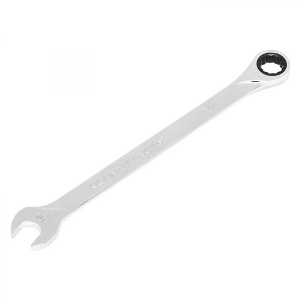 GearWrench® - 18 mm 12-Point Straight Head 72-Teeth Ratcheting Long Pattern Combination Wrench