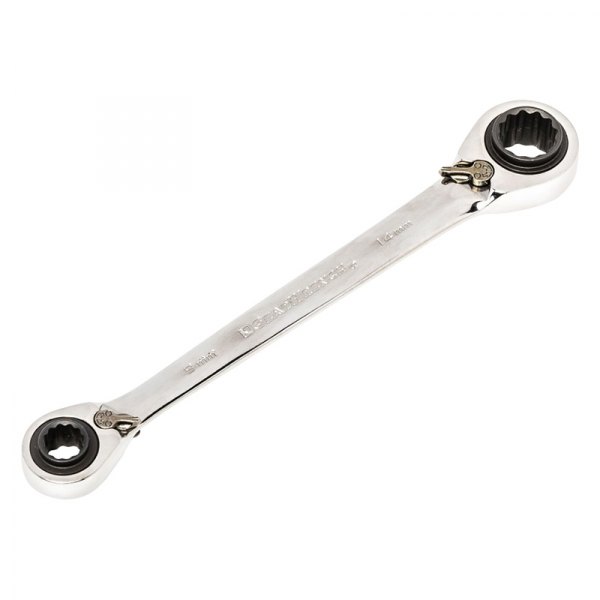 GearWrench® - QuadBox™ 9 mm to 15 mm 12-Point Straight Head Reversible Ratcheting Quad Box End Wrench