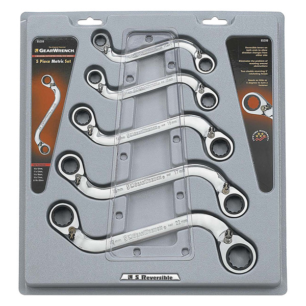 GearWrench® 85299 - 5-piece 10 to 22 mm 12-Point S-Shaped Straight