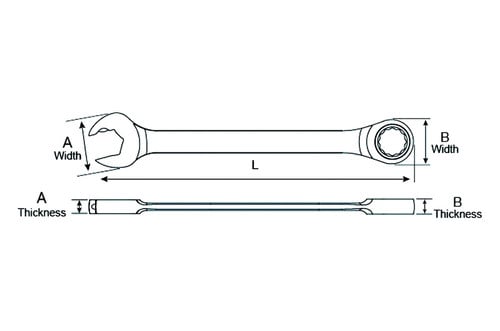 GearWrench® 85510 - 10 mm 12-Point Straight Head Open End 72-Teeth