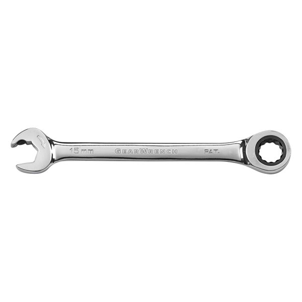 GearWrench® - 15 mm 12-Point Straight Head Open End 72-Teeth Ratcheting Combination Wrench