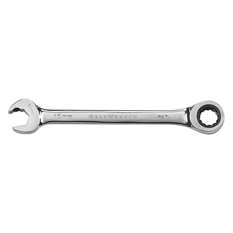 GearWrench® - 15 mm 12-Point Straight Head Open End 72-Teeth Ratcheting Combination Wrench