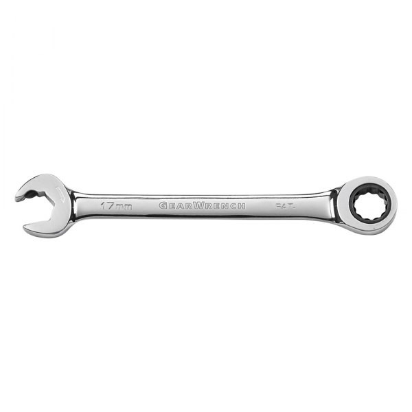GearWrench® - 17 mm 12-Point Straight Head Open End 72-Teeth Ratcheting Combination Wrench