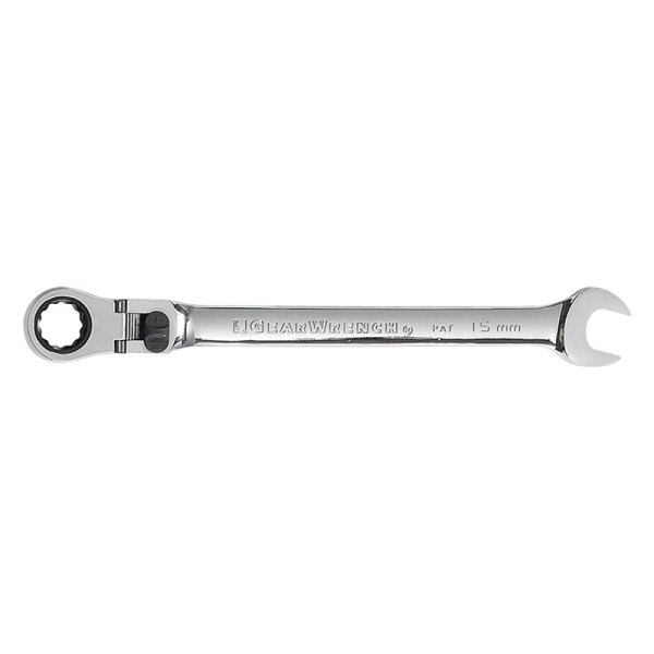 GearWrench® - 15 mm 12-Point Locking Flexible Head 72-Teeth Ratcheting Combination Wrench