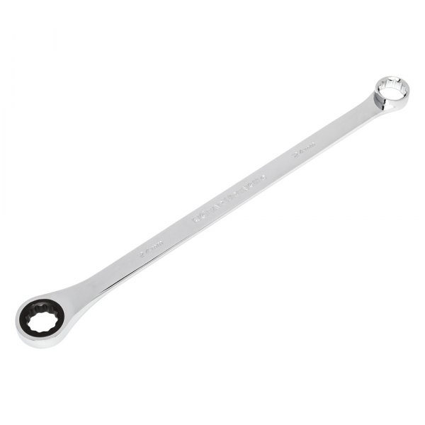 GearWrench® - GearBox™ 24 mm 12-Point Straight Head 72-Teeth Ratcheting Long Pattern Chrome Double Box End Wrench