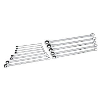 GearWrench® - GearBox™ 13-piece 5/16" to 1" 12-Point Straight Head 72-Teeth Ratcheting Long Pattern Chrome Double Box End Wrench Set
