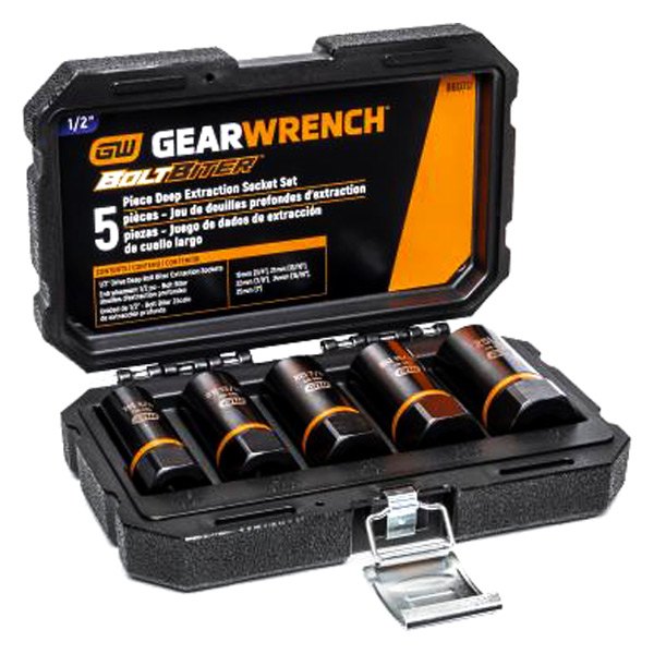 GearWrench® - Bolt Biter™ 5-piece 1/2" Drive 3/4" to 1" Impact Deep Bi-Directional Bolt Extractor Set
