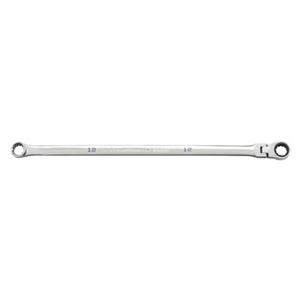 GearWrench® - 120XP™ GearBox™ 12 mm Spline Flexible Head 120-Teeth Ratcheting Long Pattern Chrome Double Box End Wrench