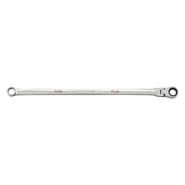 GearWrench® - 120XP™ GearBox™ 13 mm Spline Flexible Head 120-Teeth Ratcheting Long Pattern Chrome Double Box End Wrench