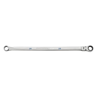 GearWrench® - 120XP™ GearBox™ 16 mm Spline Flexible Head 120-Teeth Ratcheting Long Pattern Chrome Double Box End Wrench