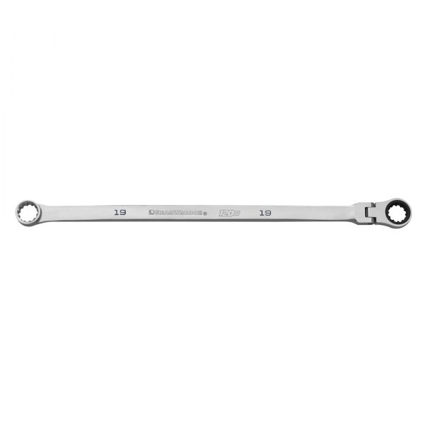 GearWrench® - 120XP™ GearBox™ 19 mm Spline Flexible Head 120-Teeth Ratcheting Long Pattern Chrome Double Box End Wrench