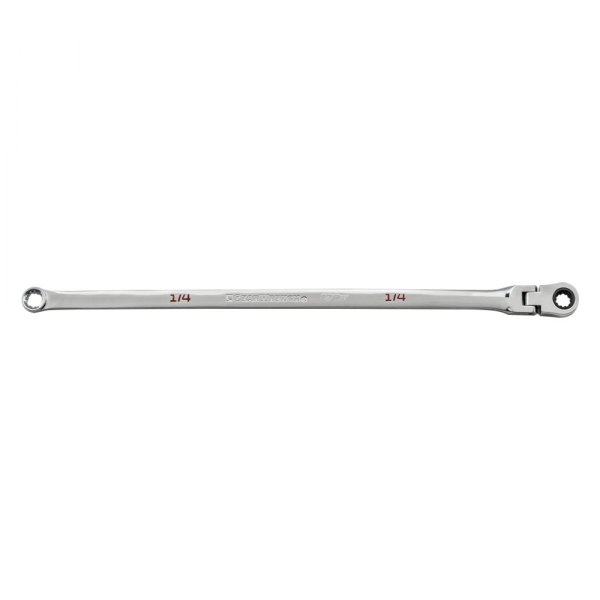 GearWrench® - 120XP™ GearBox™ 1/4" Spline Flexible Head 120-Teeth Ratcheting Long Pattern Chrome Double Box End Wrench