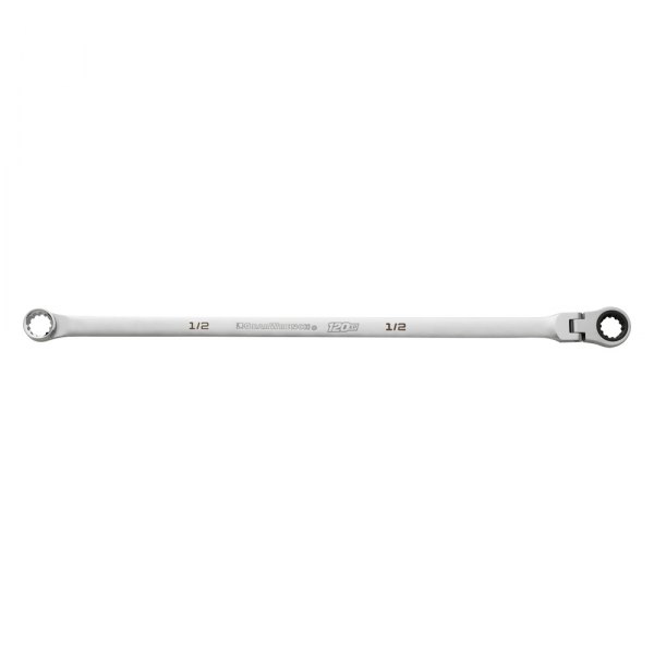 GearWrench® - 120XP™ GearBox™ 1/2" Spline Flexible Head 120-Teeth Ratcheting Long Pattern Chrome Double Box End Wrench