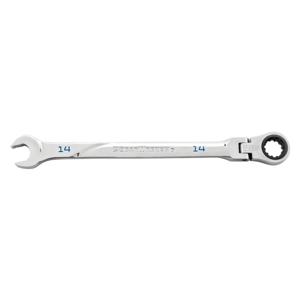 GearWrench® - 120XP™ 14 mm Spline Flexible Head 120-Teeth Ratcheting Long Pattern Chrome Combination Wrench