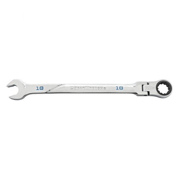 GearWrench® - 120XP™ 18 mm Spline Flexible Head 120-Teeth Ratcheting Long Pattern Chrome Combination Wrench