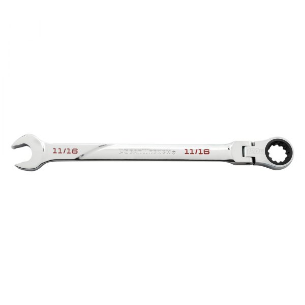 GearWrench® - 120XP™ 11/16" Spline Flexible Head 120-Teeth Ratcheting Chrome Combination Wrench