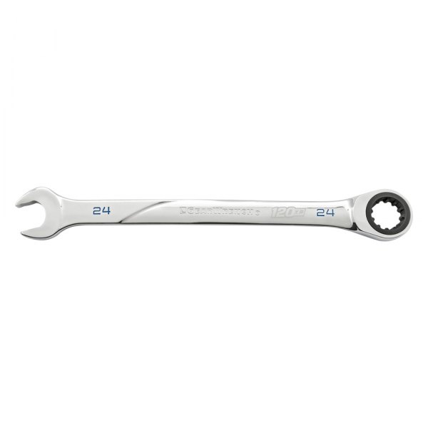 GearWrench® - 120XP™ 24 mm Spline Straight Head 120-Teeth Ratcheting Chrome Combination Wrench