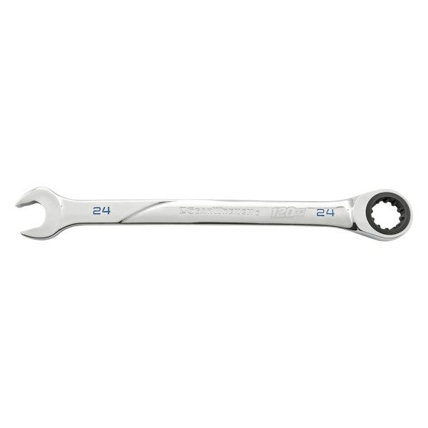 GearWrench® - 120XP™ 24 mm Spline Straight Head 120-Teeth Ratcheting Chrome Combination Wrench