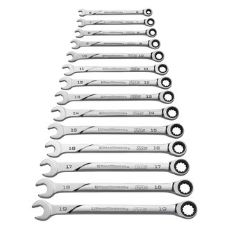 GearWrench® - 120XP™ 14-piece 6 to 19 mm Spline Straight Head 120-Teeth Ratcheting Long Pattern Mirror Polished Combination Wrench Set
