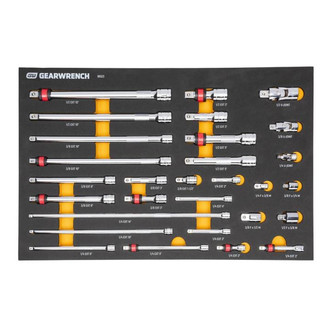 GearWrench® - Mixed Drive Size Locking Wobble Socket Extension Set, 29 Pieces with EVA Foam Tray