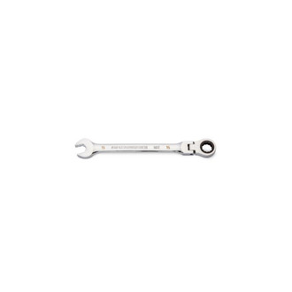 GearWrench® - 15 mm 12-Point Flexible 90-Teeth Ratcheting Full Polish Chrome Combination Wrench