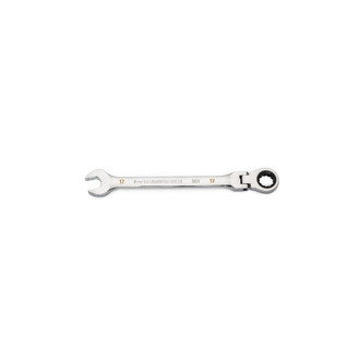 GearWrench® - 17 mm 12-Point Flexible 90-Teeth Ratcheting Full Polish Chrome Combination Wrench